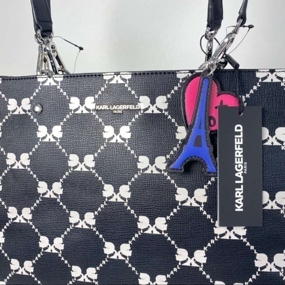 KARL LAGERFELD Tote Bag Signature Print Black - Picture 10 of 12